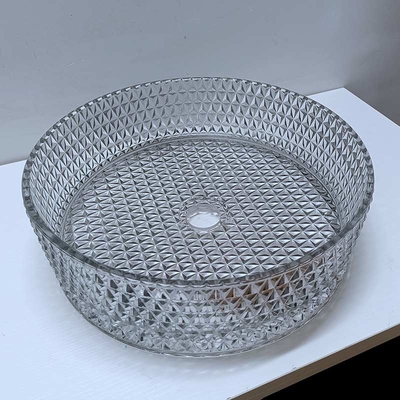 Luz italiana Gray Color Countertop de Crystal Glass Vessel Basins Transparent del diseño