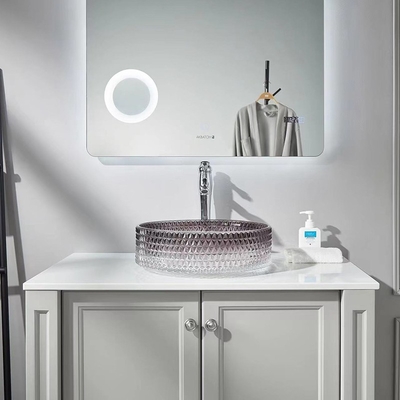 Lavabo de cristal del negro de la pendiente que funde a Crystal Bathroom Vanity Sink a troquel