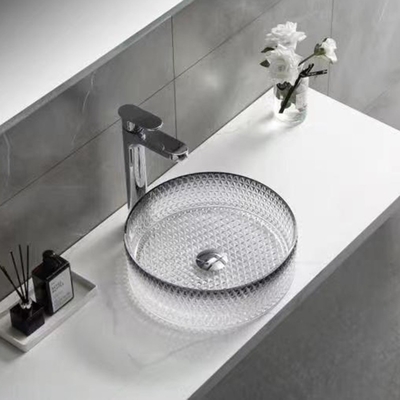 Lavabo de cristal del negro de la pendiente que funde a Crystal Bathroom Vanity Sink a troquel