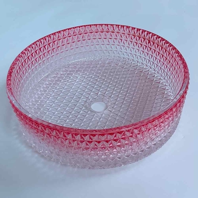 Cuenco de cristal rojo del lavabo de la pendiente moderna que funde a Crystal Bathroom Vanity Sink a troquel