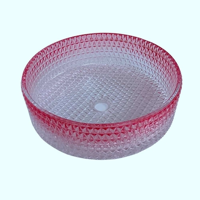 Cuenco de cristal rojo del lavabo de la pendiente moderna que funde a Crystal Bathroom Vanity Sink a troquel
