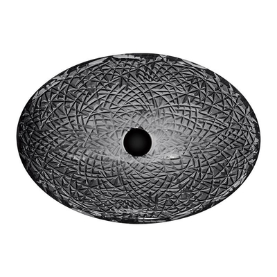 Fregaderos de fundición a presión a troquel negros transparentes de la encimera del cuarto de baño de Crystal Glass Wash Basin Bowl
