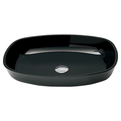 Los altos lavabos moderados negros brillantes del cuarto de baño alisan interior y exterior