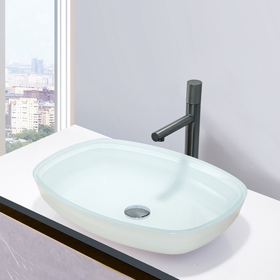 El alto melón moderado blanco brillante de los lavabos del cuarto de baño forma fregaderos del lavabo de la encimera