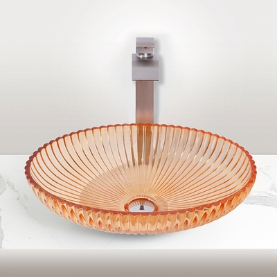 Lavabos de cristal pintados transparentes únicos Lavabo de baño de desagüe de 1,77 pulgadas