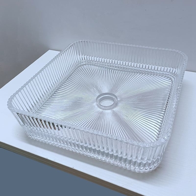 Forma cuadrada 1 agujero de vidrio de recipiente de cuencas de 12 mm de espesor con desagüe pop up