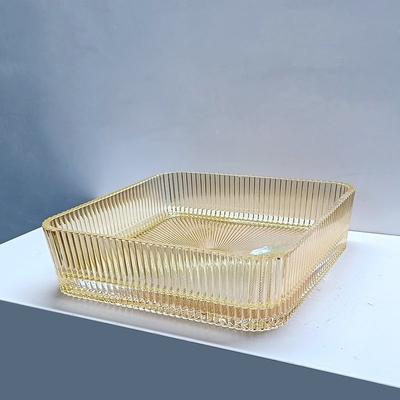 Cuencas de recipientes de vidrio de espesor de 12 mm sin agujeros montaje de grifo para baños contemporáneos