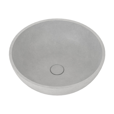 Cuadro de la mesa de la caja de hormigón Wah Basin Luz Ciano Gris Redondo