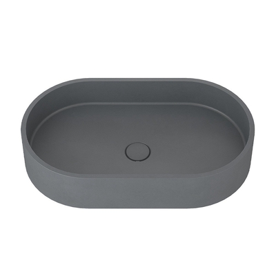 Cuenca de lavado de hormigón de forma ovalada para un rendimiento duradero Color ceniza azul