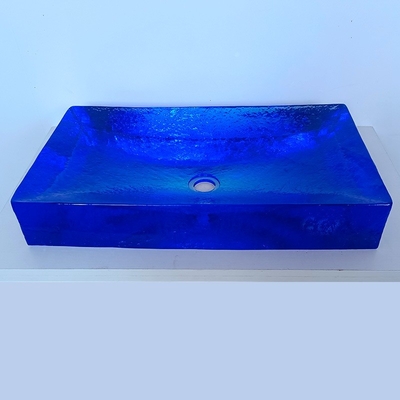 Cuencas de baño de vidrio acristalado Color azul cielo Cuencos de recipientes de peso de 40 kg