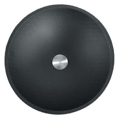 Matt negro redondo lavabo de cerámica de baño con desbordamiento
