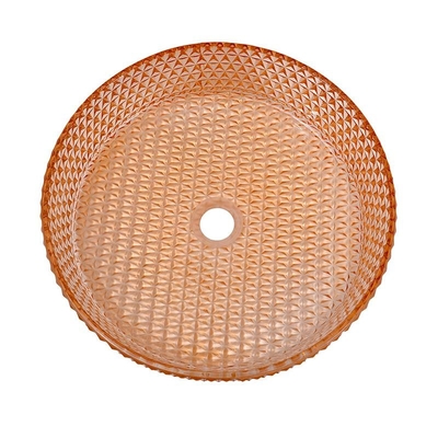 Fregadero de Diamond Round Wash Hand Basin Amber Color Glass Bowl Bathroom