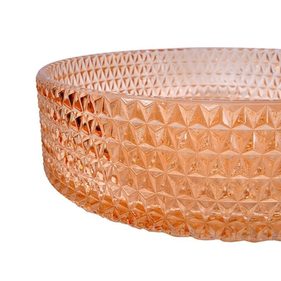Fregadero de Diamond Round Wash Hand Basin Amber Color Glass Bowl Bathroom
