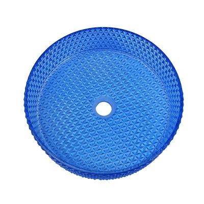 Tipo color azul Crystal Diamond del vidrio del lavabo del cuarto de baño de la ronda 120m m