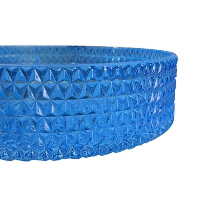 Tipo color azul Crystal Diamond del vidrio del lavabo del cuarto de baño de la ronda 120m m